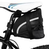 BV Strap-On Bike Bag with Reflective Material - Saddle Bag with Seperate Divider for Small Items for All Your Essentials - Bike Pouch with Taillight Hanger for Maximum Safety (Cycling Bag, Large)
