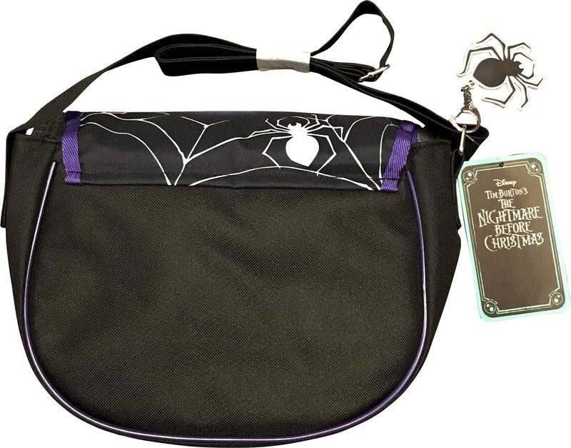 The Nightmare Before Christmas NBX Jack & Sally Black and Purple Shoulder Saddle Bag, Black
