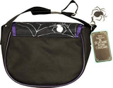 The Nightmare Before Christmas NBX Jack & Sally Black and Purple Shoulder Saddle Bag, Black