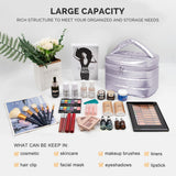 Prite Makeup Bag for Women Cute Cosmetic Bag Girls Portable Waterproof Toiletry Bag Travel Make Up Organizer Bag with Handle (Violet)