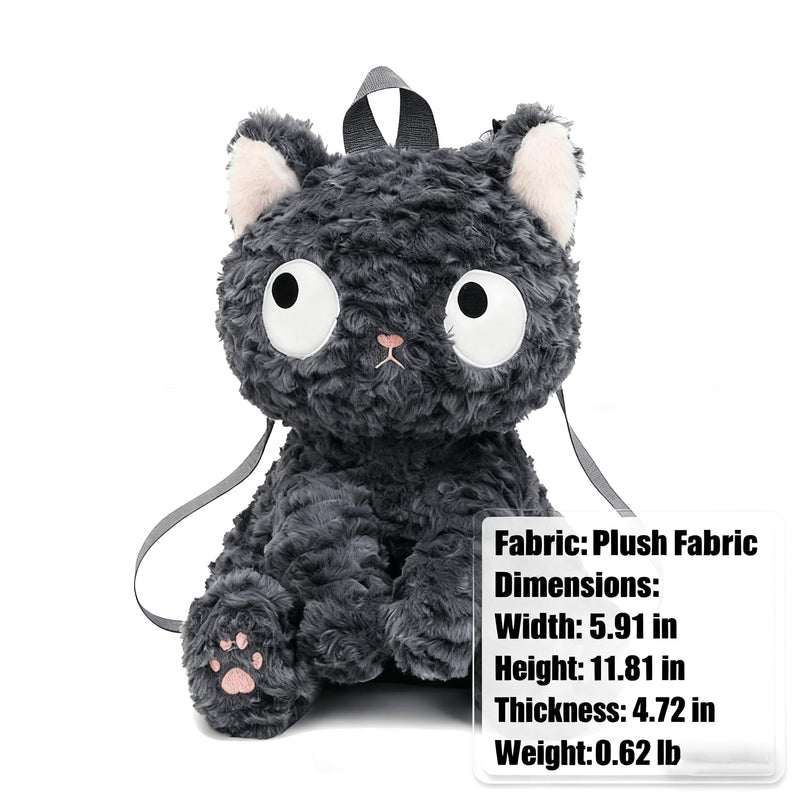 Plush Backpack for Teens Stuffed Animal Cat Bag Soft Fuzzy Kitty Design Compact Daily Use