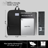 ATUTO Professional Black Laptop Backpack for Men 17 inch Compartment - Back Airflow & Fully Padded - Work & Travel Backpack for Men with Luggage Strap and Trolley Sleeve.