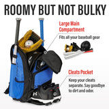 Tonesport Baseball Bag - Backpack for Baseball, Softball, Tball - Adults & Youth Bat Bag - Royal Blue