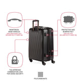 SwissGear 7272 Energie Expandable Hardside Luggage With Spinner Wheels and TSA Lock, Black, Checked-Medium 24-Inch