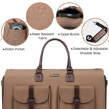 Modoker Convertible Weekender Bag - Canvas Duffle Bags for Travel with Hanging Feature, Brown