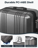 Coolife Luggage PC+ABS Hardshell Suitcase with TSA Lock, Spinner Carry On Lightweight (grey, S(20in_carry on))