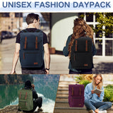 VASCHY Backpack for Men, Water Resistant High School Backpack Travel Carry-on Anti-theft Casual Daypack for Work Business Hiking Navy