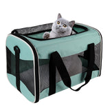 Cat Carrying Case Pet Dog Carrier Soft-Sided Cat Bag Airline Approved, Pet Travel Carrier Up to 15 Lbs, Collapsible Cats Carrier Dog Carrier for Medium Small Cats Dogs(17x11x11 Green)