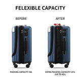 LEVEL8 Grace Expandable 20" Carry-On Luggage with 4 PC Organizer Packing Cubes - Blue, Carry-On 20-Inch