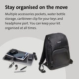 Kensington Triple Trek Slim Laptop Backpack for MacBooks, Chromebooks, Tablets & Ultrabooks up to 13-Inch-14-Inch (K62591AM), Black, 11.4" W x 15.55" H x 5.51" D
