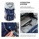 MOUNTAINTOP 70L Internal Frame Backpack Camping Backpacking Hiking Backpack for Men Women with Rain Cover,Sapphire Blue