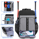 GOBUROS Baseball Backpack Holds Up to 4 Bats, Softball Bat Bag with Separate Shoe Space and Multiple Pockets for Essentials