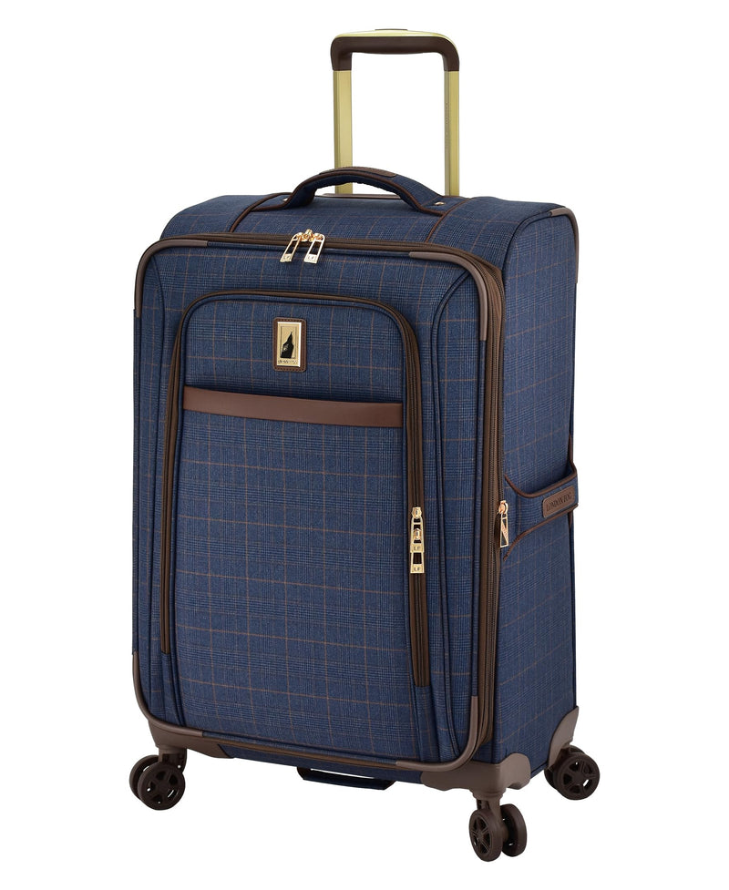 London Fog Brentwood IV 25" Expandable Spinner Softside Suitcase, Midnight Blue