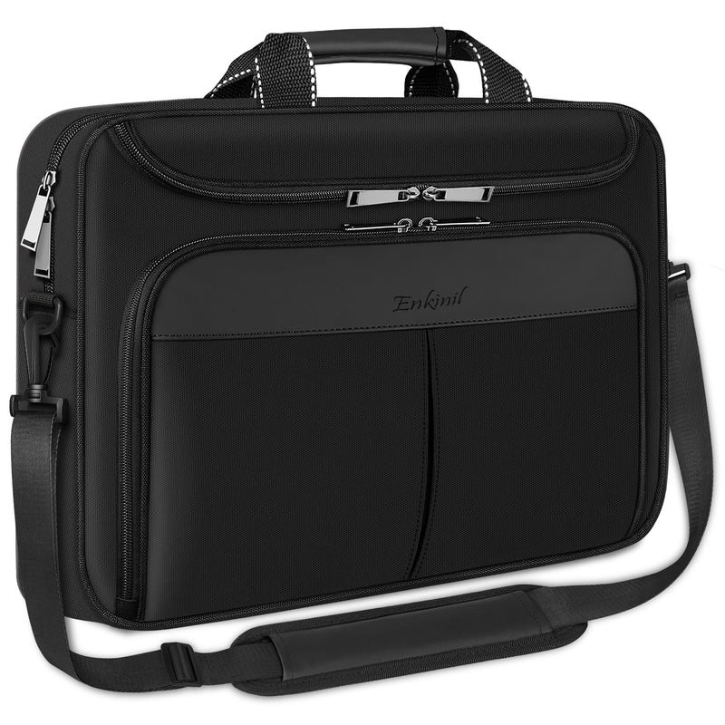 Enkinil 17 inch Waterproof Protective Laptop Messenger Briefcase with Adjustable Shoulder Strap, Men Women Travel/Business Bag Compatible with HP ZBook,ThinkPad,DELL Inspiron
