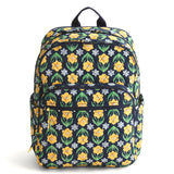Vera Bradley Women's Premium Cotton Large Bancroft Backpack, Daffodils, One Size
