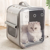 Petseek Cat Backpack Carrier Large Pet Backpack Carrier, 17lbs Load-Bearing Ventilated Design Dog Backpack Carrier for Small Dogs, Sturdy Cat Bubble Backpack for Travel, Hiking & Outdoor Use, Grey