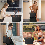 KALIDI Tote Bag for Women Nylon Top-Handle Purse,Large Capacity Shoulder bag,Spacious Hobo handBag with Zipper Leisure Foldable Weekend Black