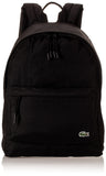 Lacoste Men's Solid Canvas Backpack, Black, One Size