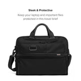 TUMI - Alpha Organizer Portfolio Brief - Business Briefcase - Briefcase Organizer Bag with Multiple Pockets - TUMI Tracer - Black