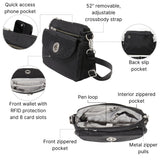 Baggallini Women's Calais Crossbody Bag, Black Cheetah Emboss