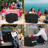 MATEIN Insulated Food Delivery Bag, XXXL Thermal Catering Bag for Hot & Cold Food, Water-Resistant Foldable Pizza Delivery Carriers for Transport with 4 Cup Holders & Reinforced Bottom, Black