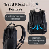 Ricardo Beverly Hills Flight Essentials Deluxe Travel Laptop Backpack, Abrasion and Weather Resistant Durable Ballistic Nylon, Men and Women, 16.5-Inches
