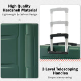 Merax Luggage Sets 4 Piece Suitcase Set, Expandable Hardside 20 IN & 28 IN Suitcase Set with Duffel Bag, Lightweight Travel Luggage with Spinner Wheels and TSA Lock(Dark Green)