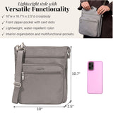 Baggallini Out and About Crossbody Bag for Women - 10"x10.7" Lightweight Travel Handbag w/RFID Card Slots