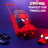 Marvel Spiderman Kids Suitcase, Foldable Trolley Bag 15.35”x 10.63” x 3.94”