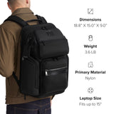 TUMI - Alpha Bravo Nomadic Backpack - Men's Durable Carry On Bag - 18.8" X 15.0" X 9.0" - Fits up to 15" Laptop - Black