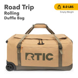 RTIC Road Trip Rolling Duffle Bag with Wheels for Men and Women, Traveling Tote for Camp, Travel, Gym, Weekender, Camping, Overnight Carry On, Sports, Spacious, Water Resistant, Large, Trailblazer