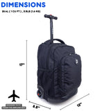 J World Sunny Rolling Backpack for Kids. Roller Bag With Wheels, Black