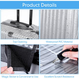 Sherr 3-Piece Clear Luggage Covers - Waterproof Protector for Travel (Fits Most 24" to 30" Suitcases)