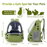 Pawstrip Cat Backpack Carrier with Large Space Bubble Window, Airline Approved Breathable Pet Carrier for Small Dogs Cats up to 15lbs, Foldable for Travel Hiking & Outdoor Use