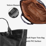 Lushandy PVC Tote Bag Women's Plastic Tote Purse Large Letters Print Hobo Handbag for Work, Beach, Gift (Black)