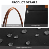 KALIDI Tote Bag for Women Nylon Top-Handle Purse,Large Capacity Shoulder bag,Spacious Hobo handBag with Zipper Leisure Foldable Weekend Black