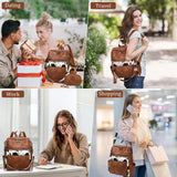 AGLOD Leather Backpack Purse for Women Designer Ladies Shoulder Bag Fashion Faux Work Travel Daypack