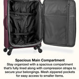 U.S. Traveler Anzio Softside Expandable Luggage with Spinner Wheels, Burgundy, 26-Inch Medium