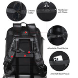TIDING Genuine Leather Backpack for Men, 17.3 Inch Laptop Bag TSA Friendly Travel Rucksack Hiking Camping Daypack