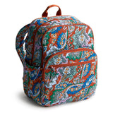 Vera Bradley Women's Premium Cotton Large Bancroft Backpack, Flowers + Feathers, One Size | Backpacks4Less