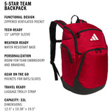 5-Star 2.0 Team Backpack for multi-sport practice, travel and game-day.