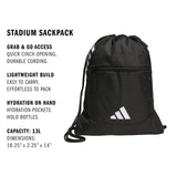 adidas Stadium Sackpack – Drawstring Backpack for Sports, Small Gym Bag, 13L
