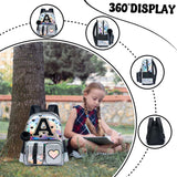 Meetbelify Backpack for Girls Backpacks with Lunch Box Pencil Case for Elementary Student Kids School Travel Bag for Girls Ages 6-8 Years Old Black A