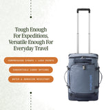 Eagle Creek Cargo Hauler XT Wheeled Duffel - Wheeled Backpack Duffel - Deployable Backpack Straps - Lockable U-Lid & Easy Access Compartment - Glacier Blue