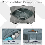 Narwey 18" Carry on Bag Underseat Luggage for Airplane Spirit Airlines Personal Item Bag Travel Duffel Bag Small Gym Bag Weekender Overnight Bag with Wet Pocket for Women and Men (Grey)