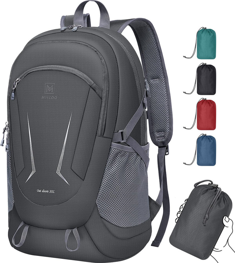 MIYCOO Backpack - Ultra Lightweight Packable Backpack for Travel Camping, Hiking Back Pack Waterproof Foldable Daypack for Men Women Grey