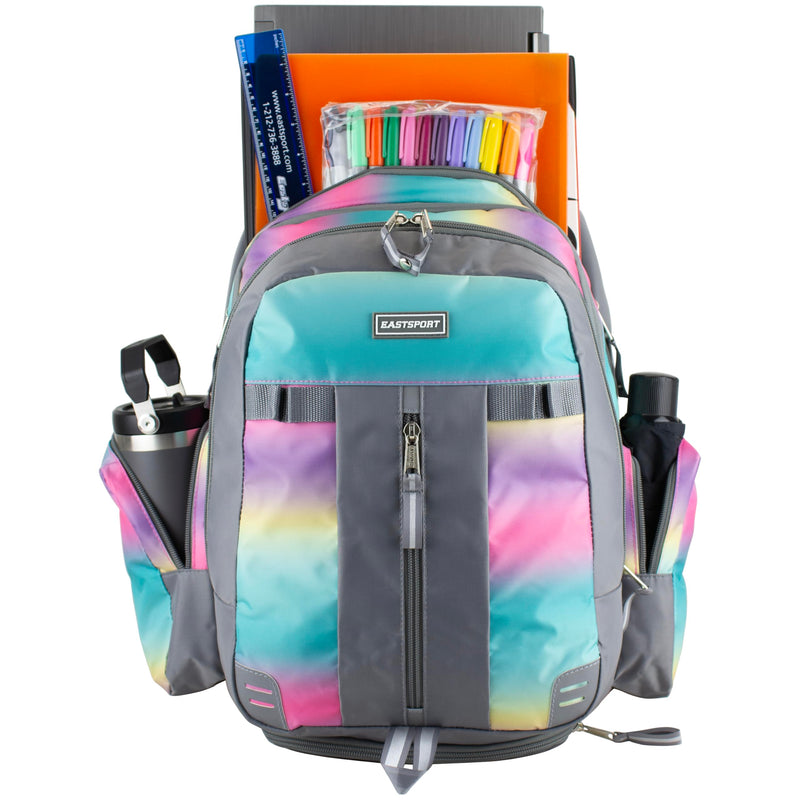 Eastsport Extra Large Backpack Expandable Oversized For Travel Hiking Work Camping Sports Outdoors With Drawstring Bag 18x13.5x9.5 Mochila De Viaje Ombre