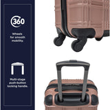 Ben Sherman Nottingham Lightweight Hardside 4-Wheel Spinner Travel Luggage, Rose Gold, 20-Inch Carry On