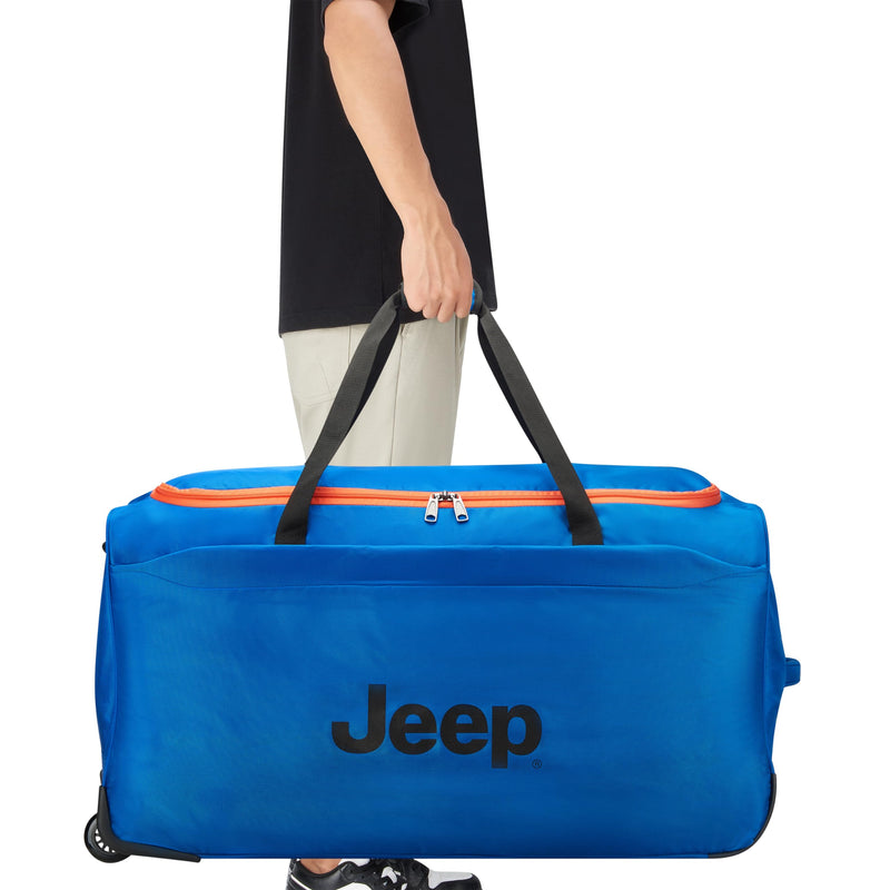 Jeep JS009D Two Wheel Rolling Travel Duffle Bag, Blue, 31 Inch