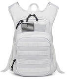 wotony Hydration Backpack with Water Bladder for Hiking Tactical Hydration Pack for Men Women Molle Water Backpack for Hiking (White, 2L-Bladder)